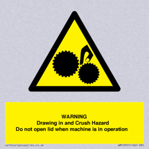 Warning Drawing in and Crush Hazard